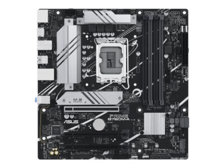 ASUS PRIME B760M-A - Placa base - micro ATX - Socket LGA1700 - B760 Chipset - USB 3.2 Gen 1 USB 3.2 Gen 2 USB-C 3.2 Gen 1 - 2.5 Gigabit LAN - Tarjeta gráfica (CPU necesaria) - HD Audio (8-canales)