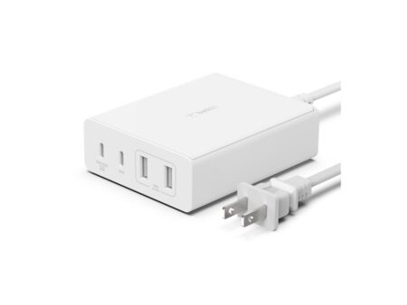 Belkin - Adaptador de corriente - tecnología GaN - 108 vatios - Fast Charge PD 3.0 - 4 conectores de salida (2 x USB 2 USB-C) - blanco