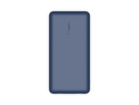 Belkin - Cargador portátil - 20000 mAh - 15 vatios - 3 conectores de salida (USB 24 pin USB-C) - en el cable: USB-C - azul