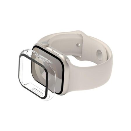 Belkin SCREENFORCE TemperedCurve - Amortiguador para reloj inteligente - protector de pantalla - policarbonato cristal templado (9H) - transparente - para Apple Watch (40 mm 41 mm)