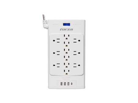 Forza - Surge protector - AC 110/220 V - 12 Tomas de Corriente - 3-USBA/1C 2700J WH