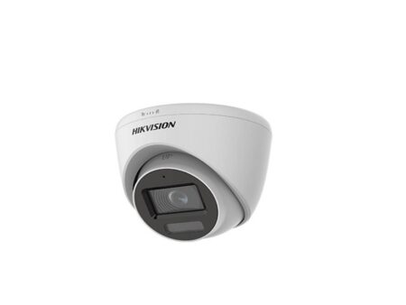 Hikvision 2MP Smart Hybrid Light Audio Indoor Fixed Turret Camera - switchable signals (TVI/AHD/CVI/CVBS?Audio with audio over coaxial cable - built-in mic - Metal - Outdoor - fixed focal 2.8mm - DWDR - 1920 Á— 1080 - IP67 - 30M IR - 20M White light