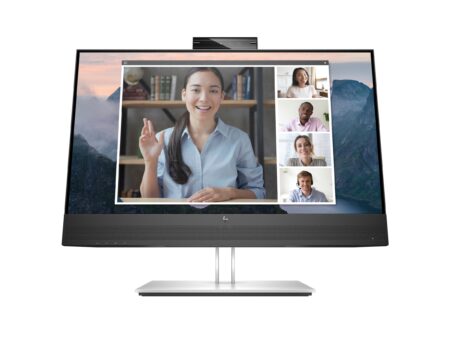 HP E24mv G4 Conferencing Monitor - E-Series - monitor LED - 23.8" - 1920 x 1080 Full HD (1080p) @ 60 Hz - IPS - 250 cd/m² - 1000:1 - 5 ms - HDMI VGA DisplayPort - altavoces - plata cabezal negro