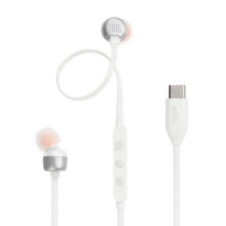 JBL TUNE 310C - Earphones with mic - in-ear - wired - USB-C - white