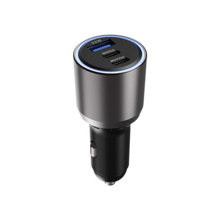 Klip Xtreme KCC-140 - Car power adapter - 140 Watt - 2 x 24 pin USB-C / 9 pin USB Type A - Cellular phone / Tablet - Car - Para Smartphones tablets small devices