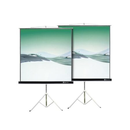 Klip Xtreme KPS-102B - Projection screen with tripod - 86 in ( 218 cm ) - 4:3 - Matte White - black