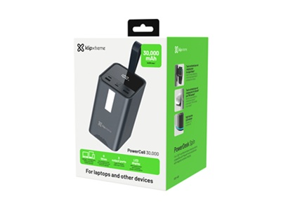 Klip Xtreme - Power bank - 24 pin USB-C - 2 x 4 pin USB Type A / 3 x 24 pin USB-C - Lithium polymer - Para Universal - 100W 50.000mAh.