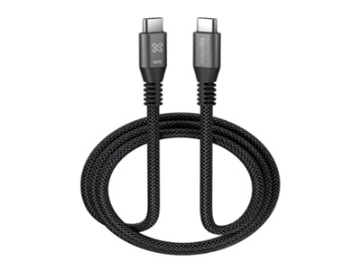Klip Xtreme - USB cable - 24 pin USB-C - 1 m - Black - 60W Braided Fast charging