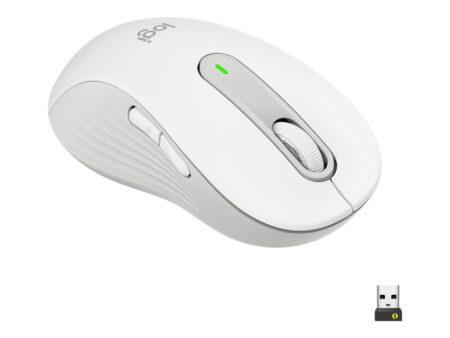 Logitech Signature M650 L - Ratón - tamaño grande - óptico - 5 botones - inalámbrico - Bluetooth 2.4 GHz - receptor de USB Logitech Logi Bolt - blanco hueso