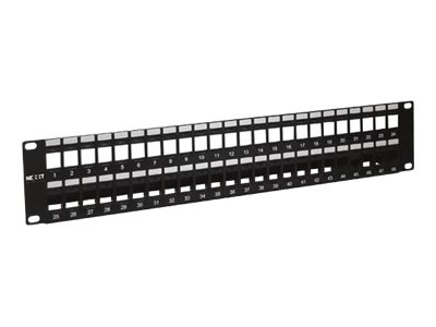 Nexxt - Tablero de conexiones - instalable en bastidor - negro RAL 9005 - 2U - 19" - 48 puertos