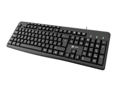 Xtech - Keyboard - Wired - Spanish - USB - Black - Multimedia 9 hotkeys XTK-140S