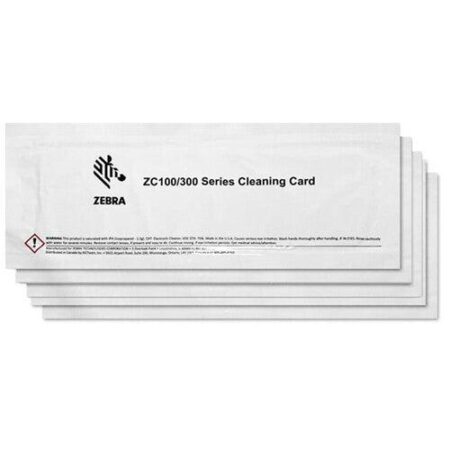 Zebra - Tarjeta limpiadora de impresora (paquete de 5) - para Zebra ZC100 ZC300